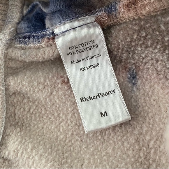 Richer Poorer Beige Blue Fleece Tie-Dye Sweatpants - Picture 6 of 6